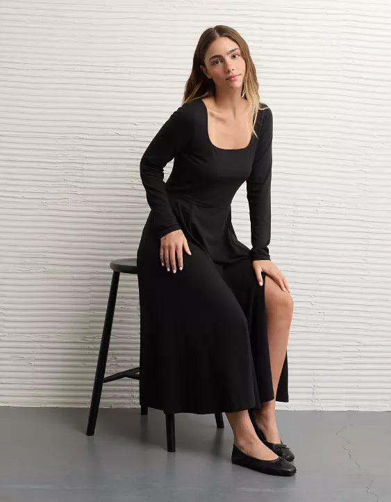 AE Square Neck Midi Dress Women's