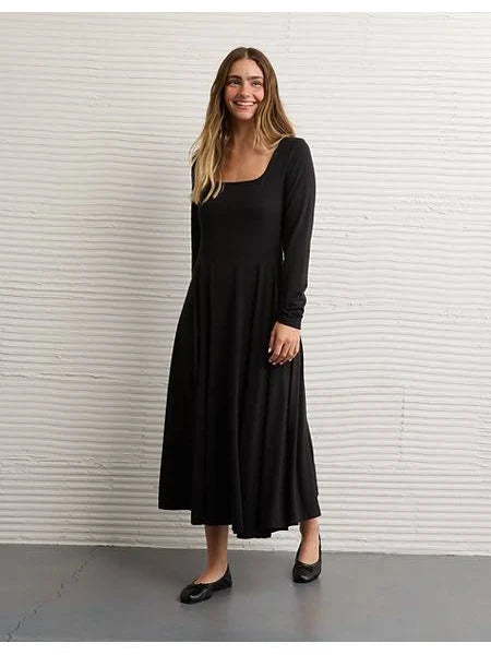 AE Square Neck Midi Dress Women's